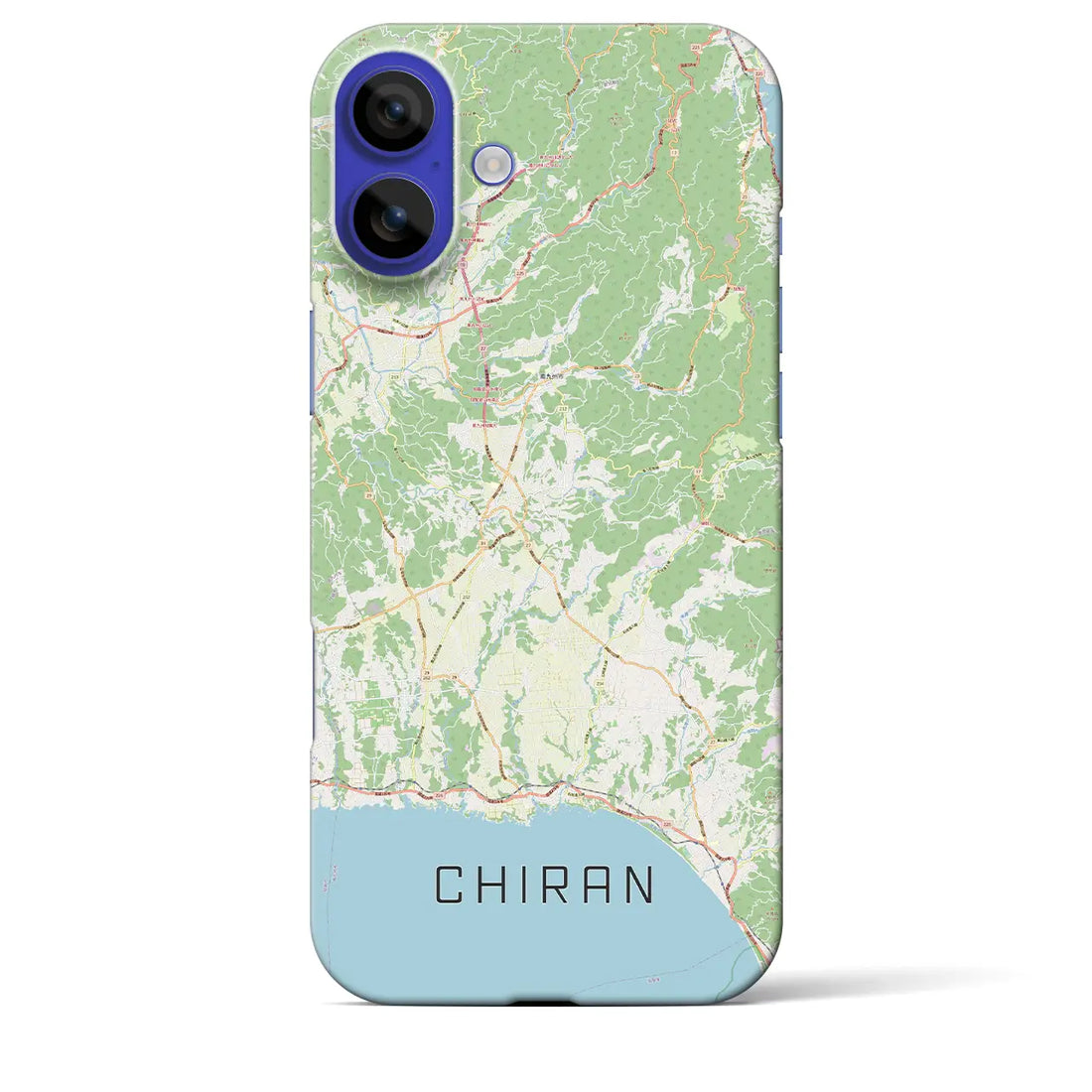 【知覧(鹿児島県)】地図柄iPhoneケース(バックカバータイプ)ブラック・iPhone 16 Pro Max 用