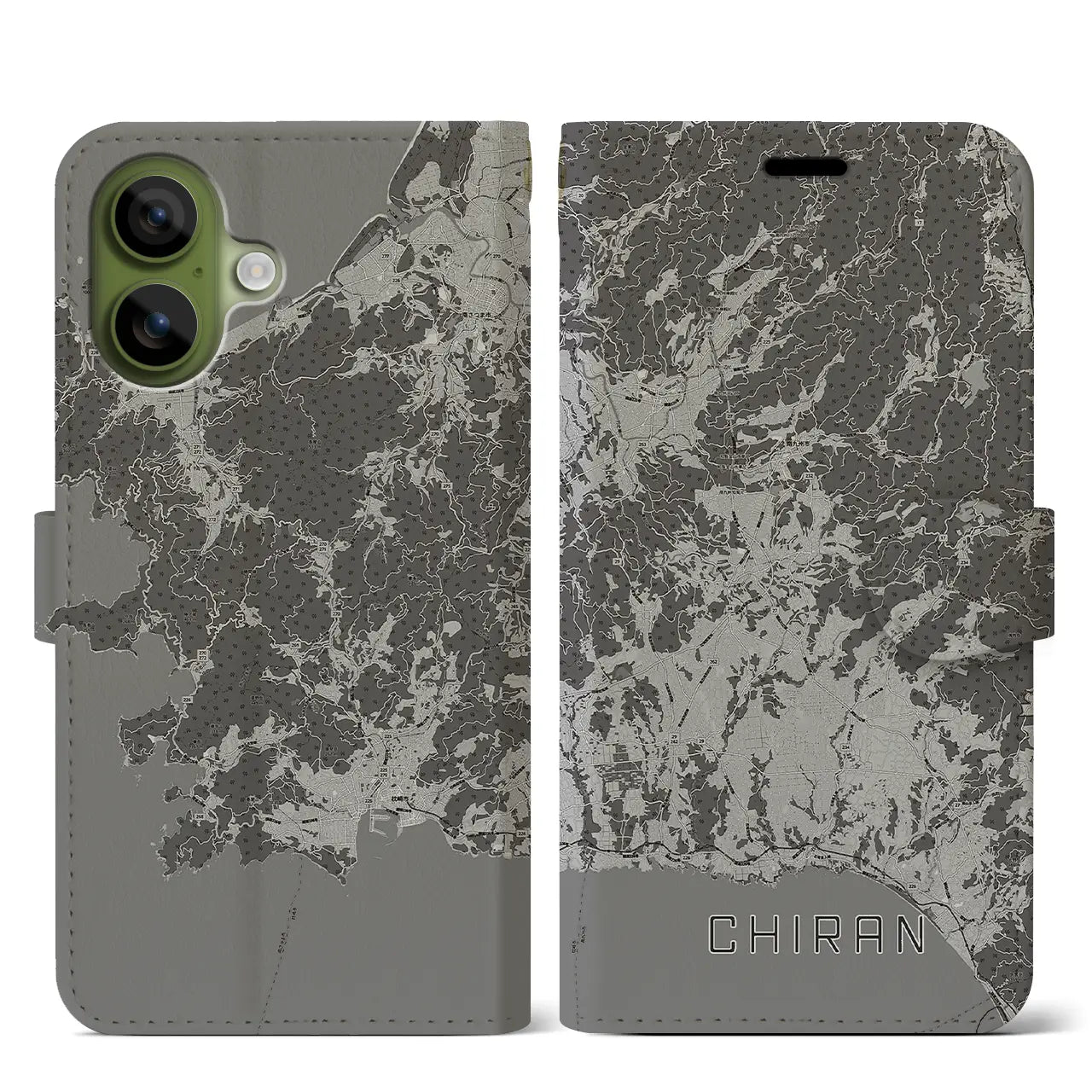 【知覧（鹿児島県）】地図柄iPhoneケース（手帳タイプ）