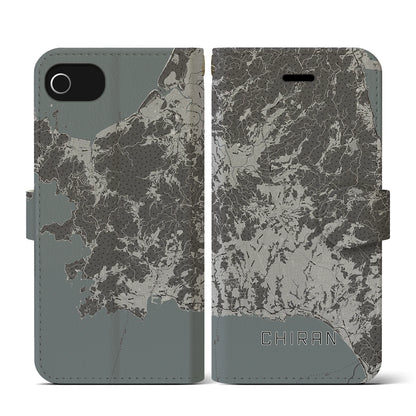 【知覧（鹿児島県）】地図柄iPhoneケース（手帳タイプ）モノトーン・iPhone SE（第3 / 第2世代） / 8 / 7 / 6s / 6 用