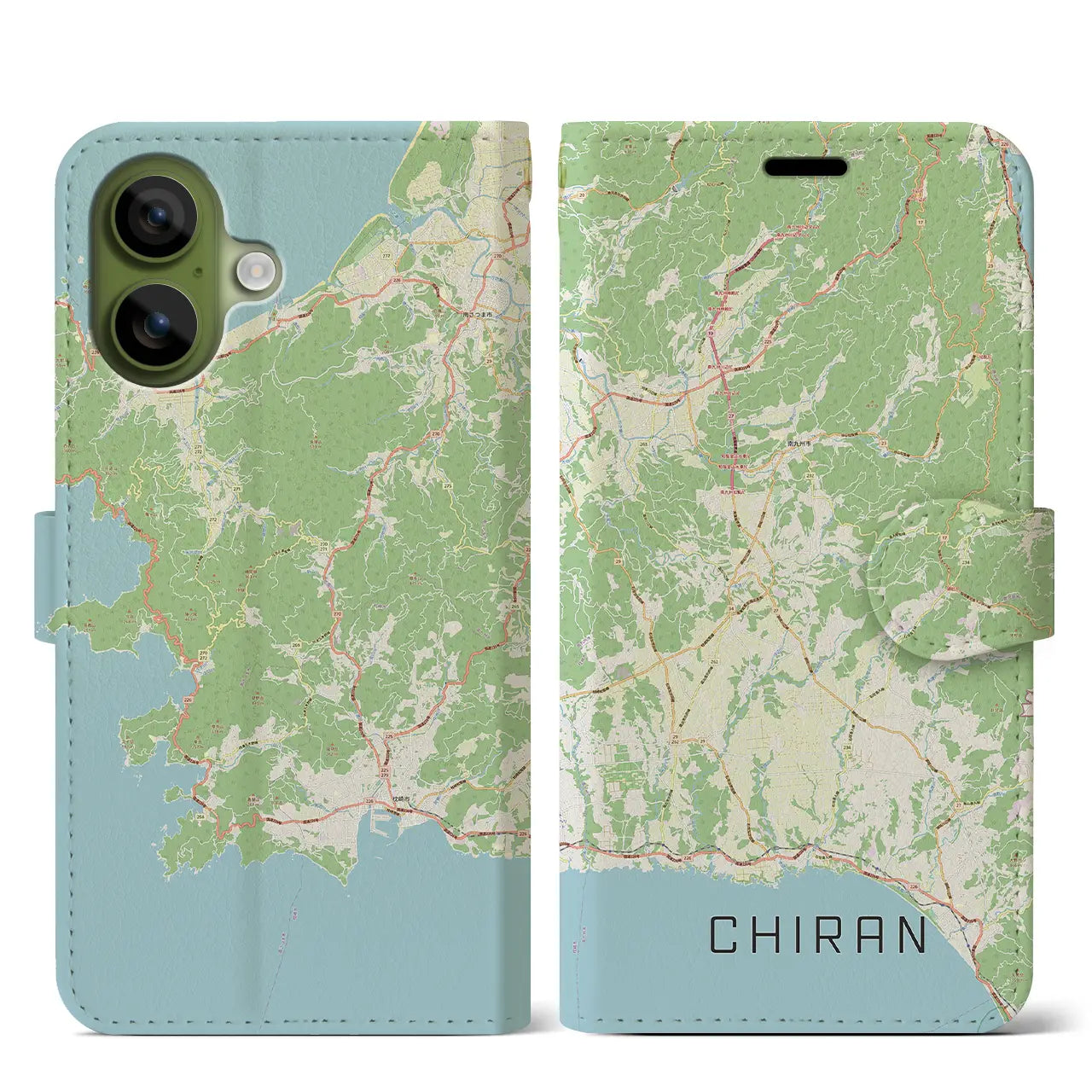 【知覧（鹿児島県）】地図柄iPhoneケース（手帳タイプ）