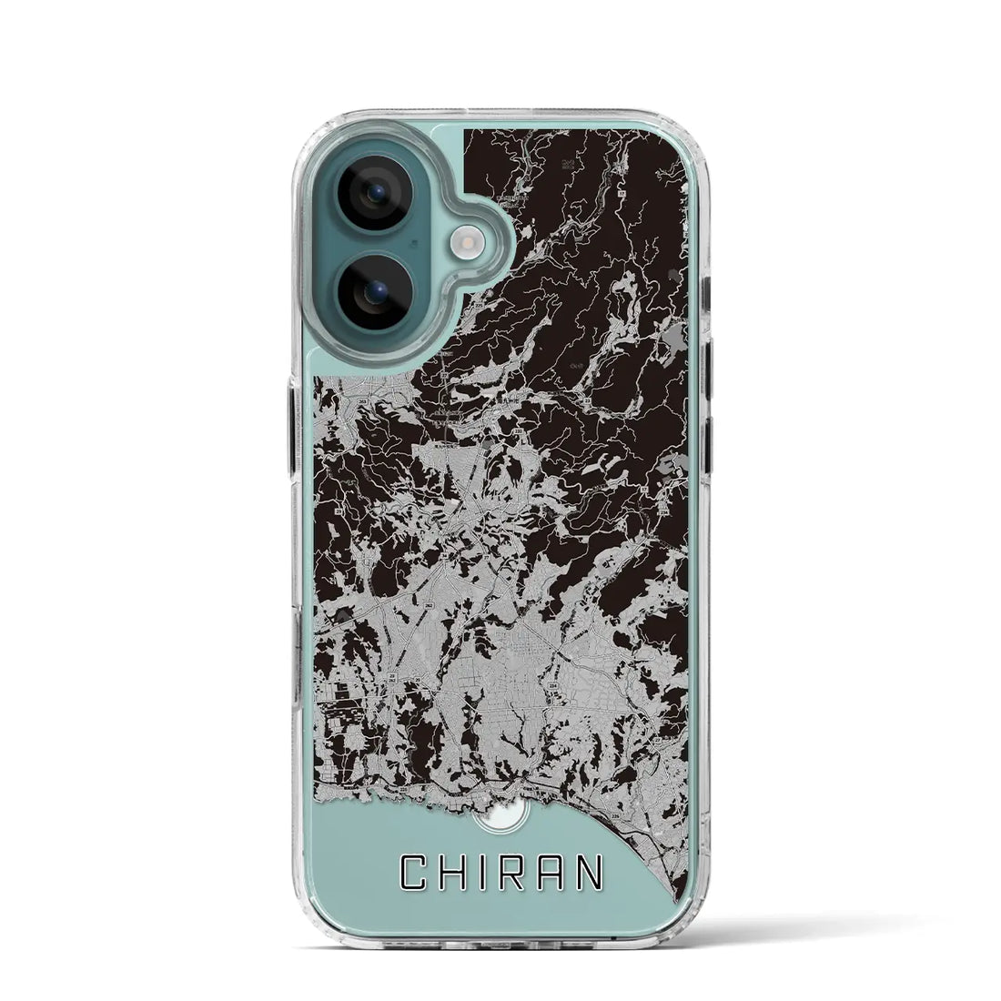 【知覧(鹿児島県)】地図柄iPhoneケース(MagSafeタイプ)モノトーン・iPhone 16 Pro 用