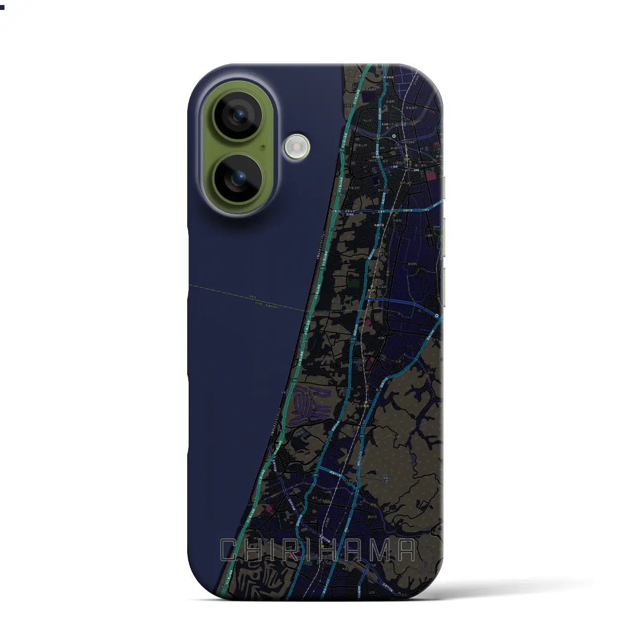 【千里浜（石川県）】地図柄iPhoneケース（バックカバータイプ）