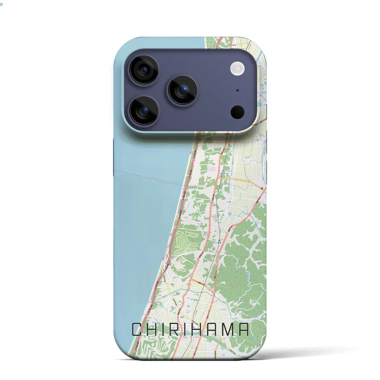 【千里浜（石川県）】地図柄iPhoneケース（バックカバータイプ）