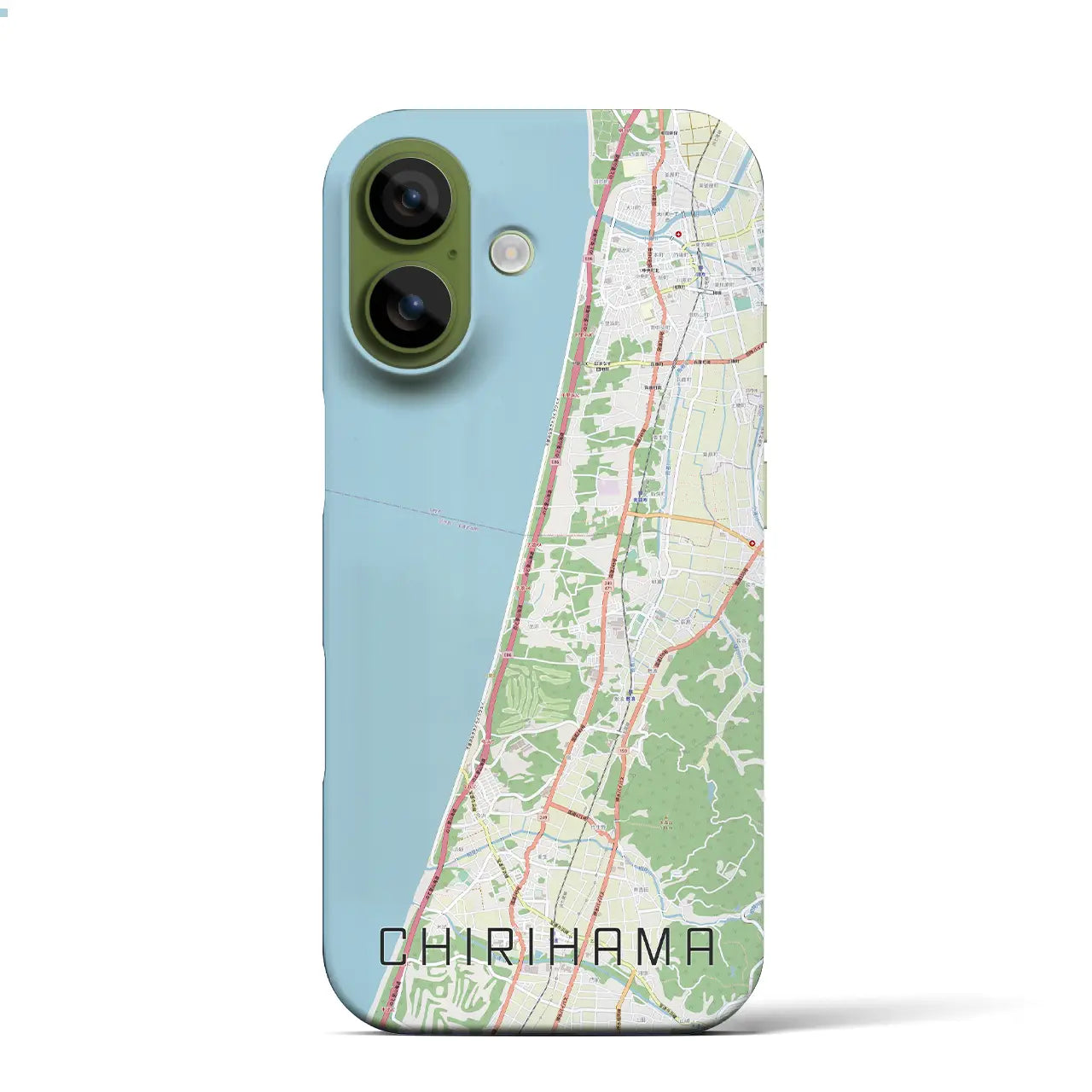 【千里浜（石川県）】地図柄iPhoneケース（バックカバータイプ）