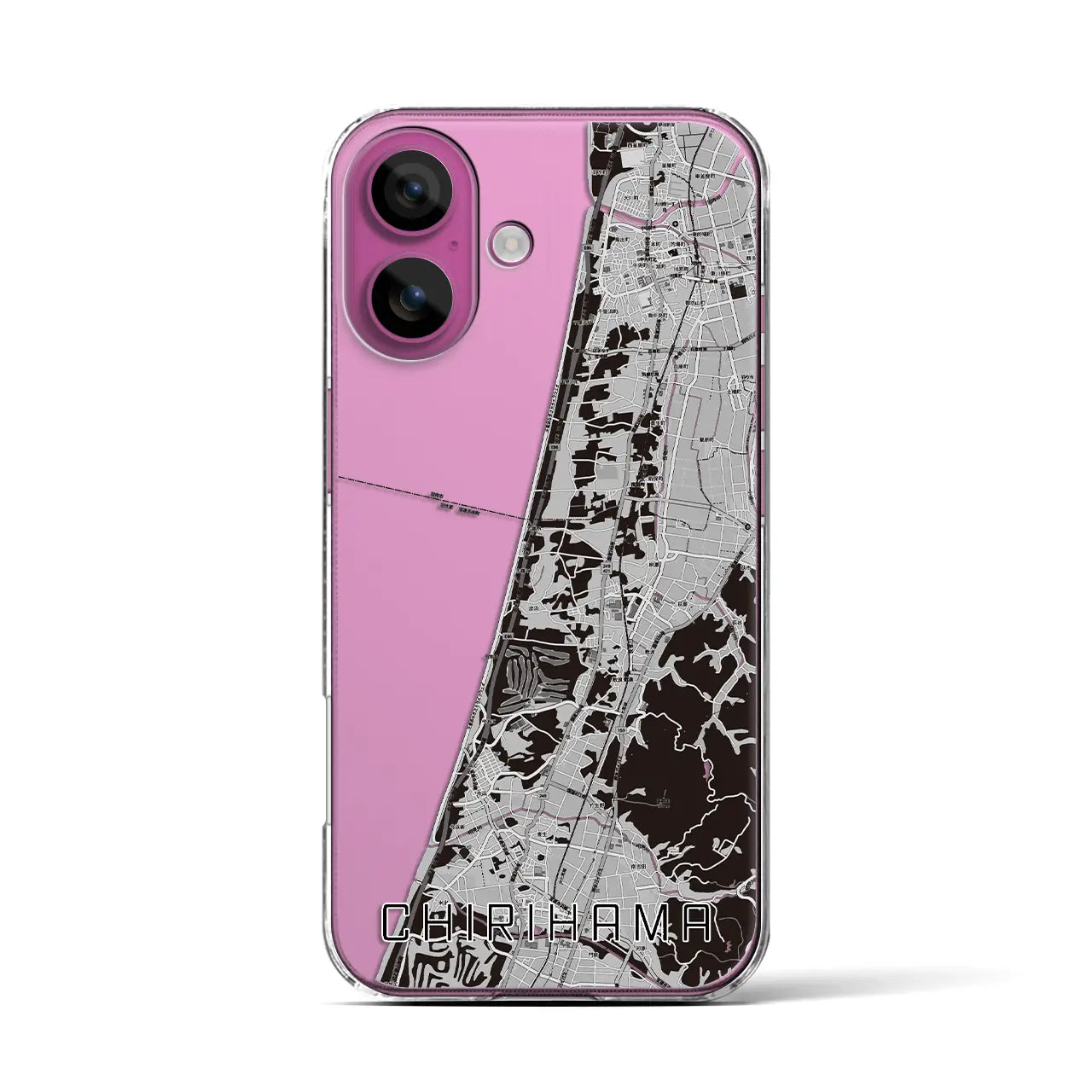 【千里浜（石川県）】地図柄iPhoneケース（クリアタイプ）