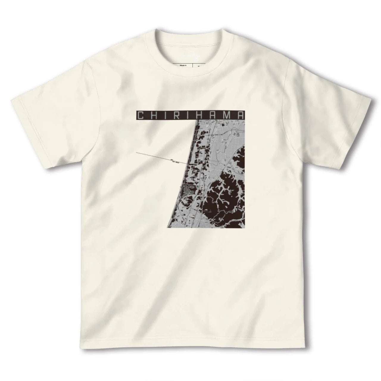 【千里浜（石川県）】地図柄ヘビーウェイトTシャツ