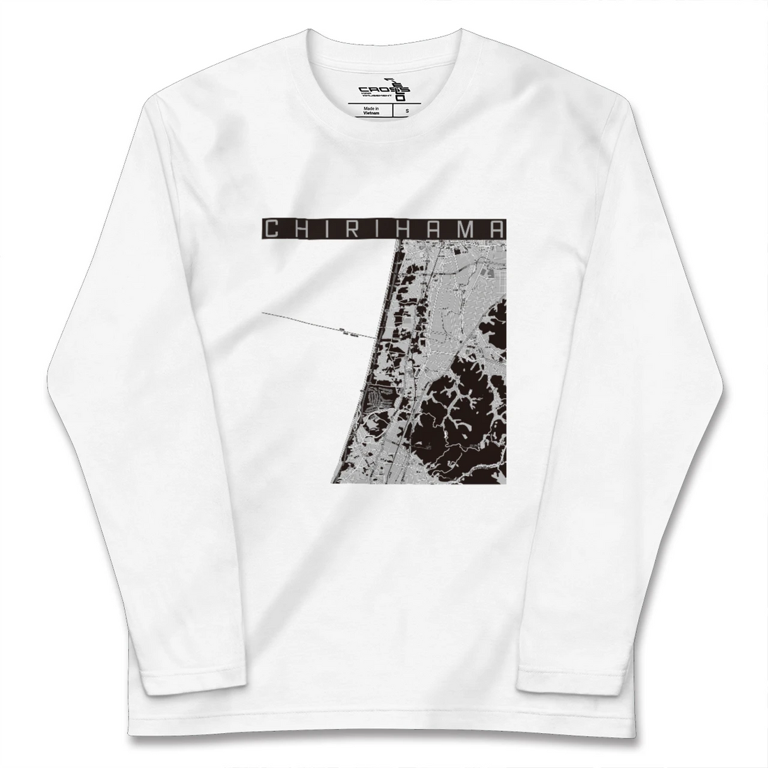 【千里浜(石川県)】地図柄ロングスリーブTシャツ