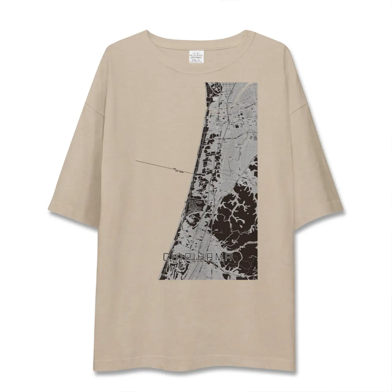 【千里浜（石川県）】地図柄ビッグシルエットTシャツ