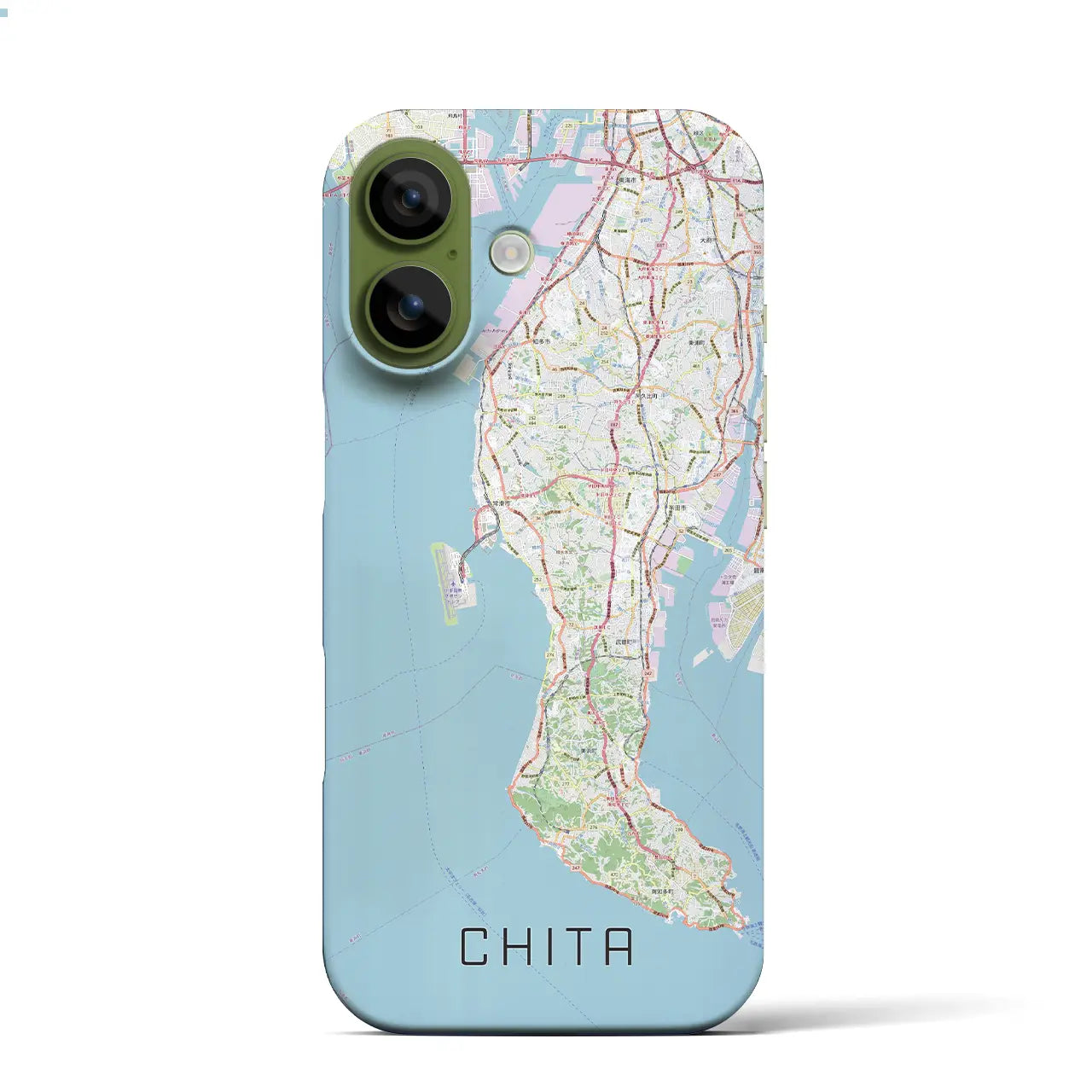 【知多2（愛知県）】地図柄iPhoneケース（バックカバータイプ）ブラック・iPhone 17 Pro Max 用