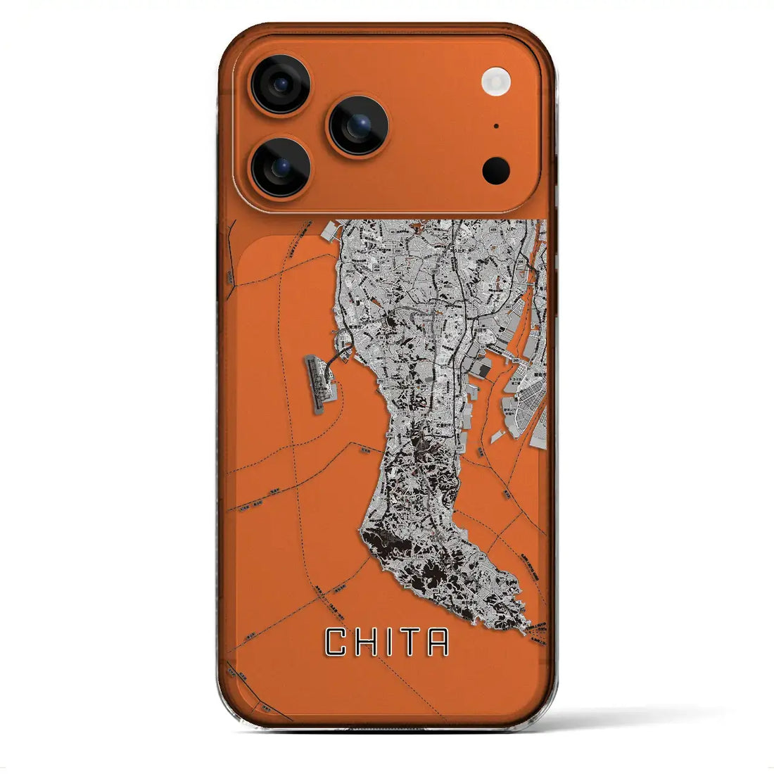 【知多2(愛知県)】地図柄iPhoneケース(クリアタイプ)モノトーン・iPhone 17 Pro Max 用