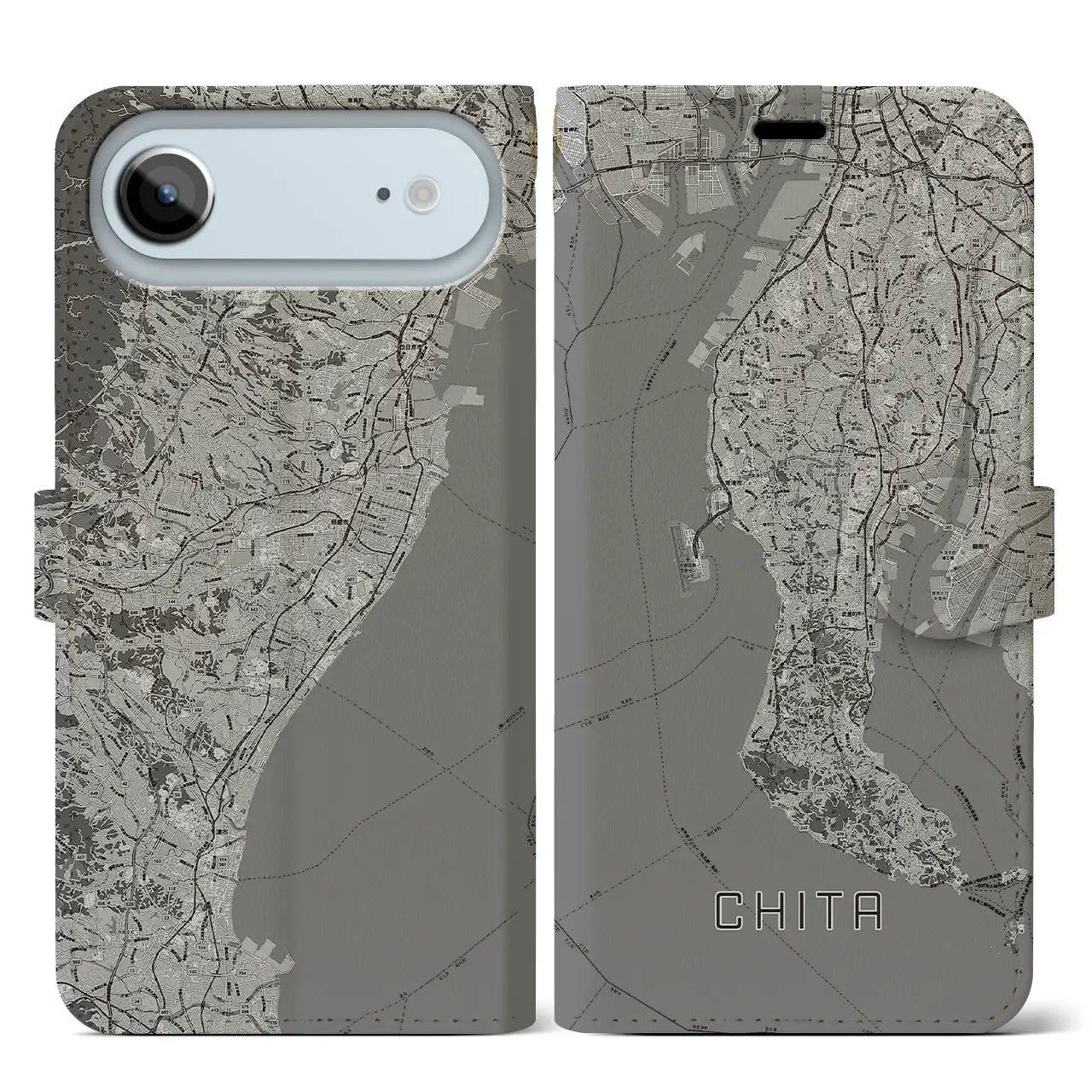 【知多2（愛知県）】地図柄iPhoneケース（手帳タイプ）