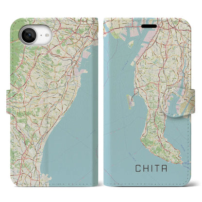 【知多2（愛知県）】地図柄iPhoneケース（手帳タイプ）