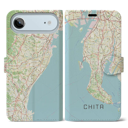 【知多2（愛知県）】地図柄iPhoneケース（手帳タイプ）