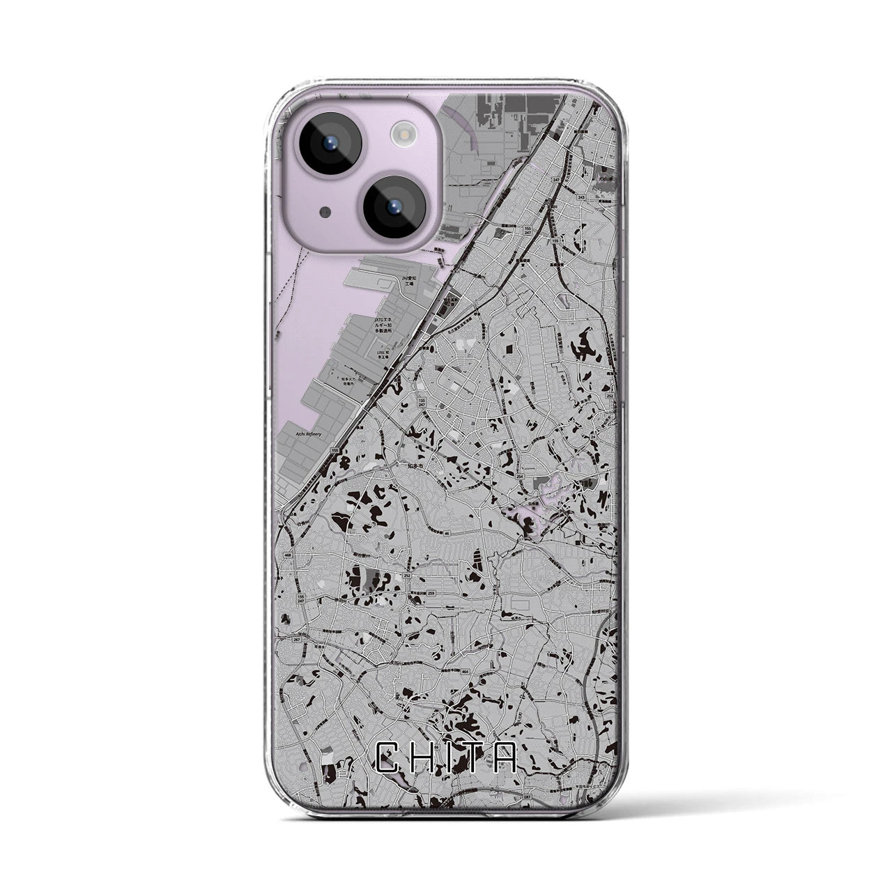 【知多（愛知県）】地図柄iPhoneケース（クリアタイプ）