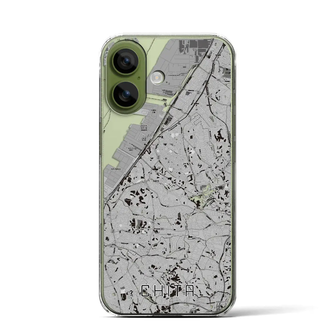 【知多（愛知県）】地図柄iPhoneケース（クリアタイプ）モノトーン・iPhone 17 Pro Max 用
