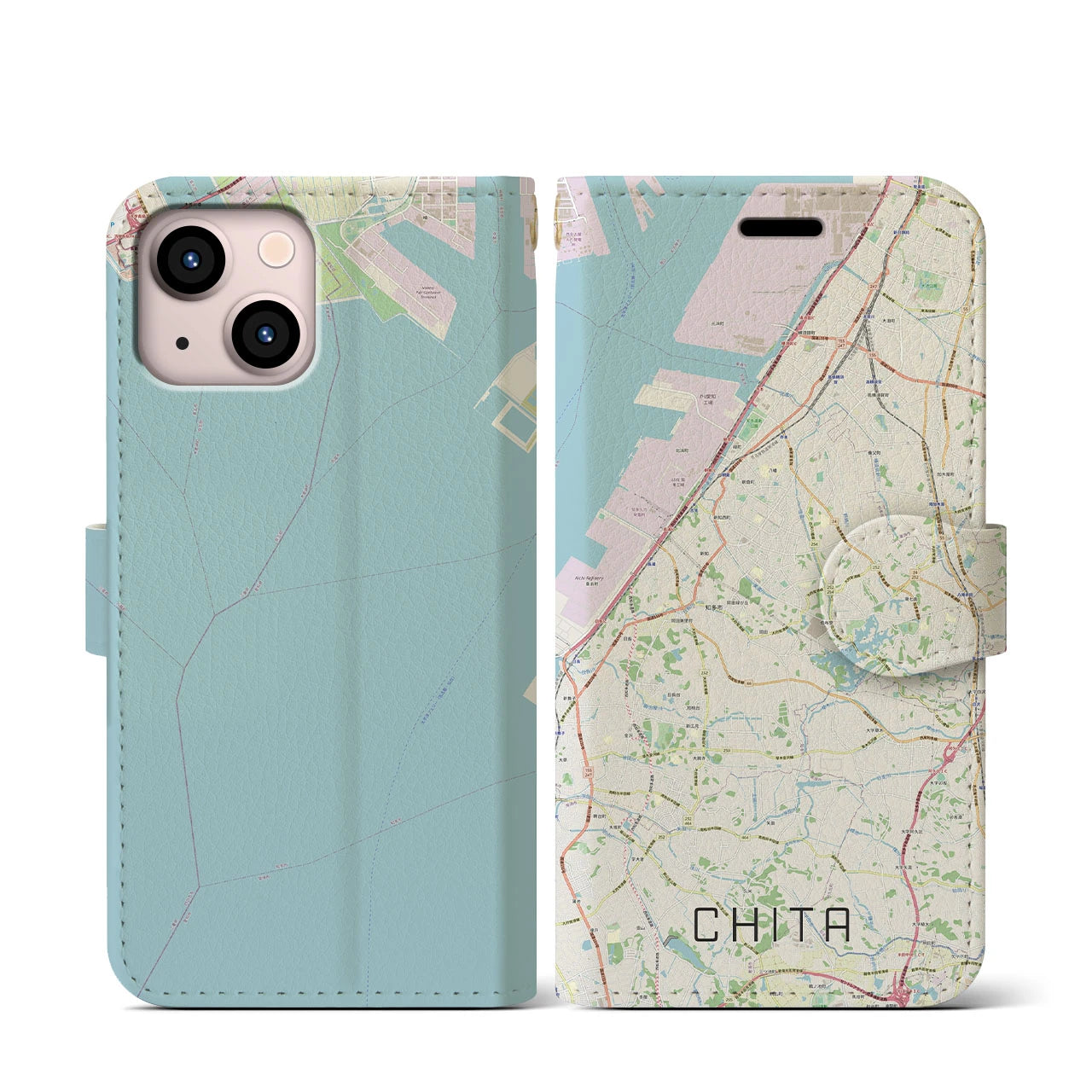 【知多（愛知県）】地図柄iPhoneケース（手帳タイプ）