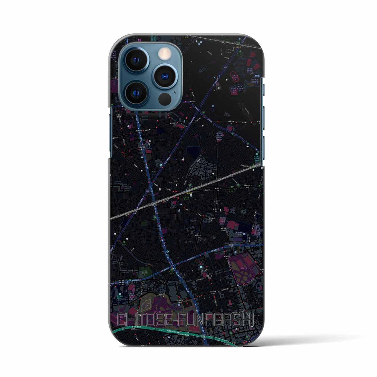 【千歳船橋（東京都）】地図柄iPhoneケース（バックカバータイプ）