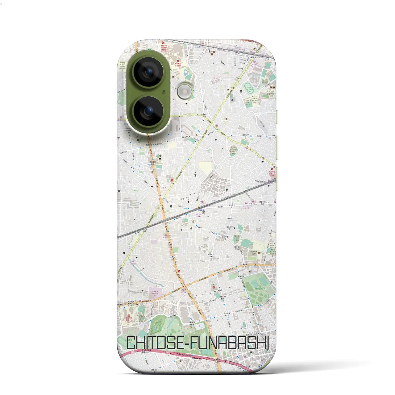 【千歳船橋（東京都）】地図柄iPhoneケース（バックカバータイプ）