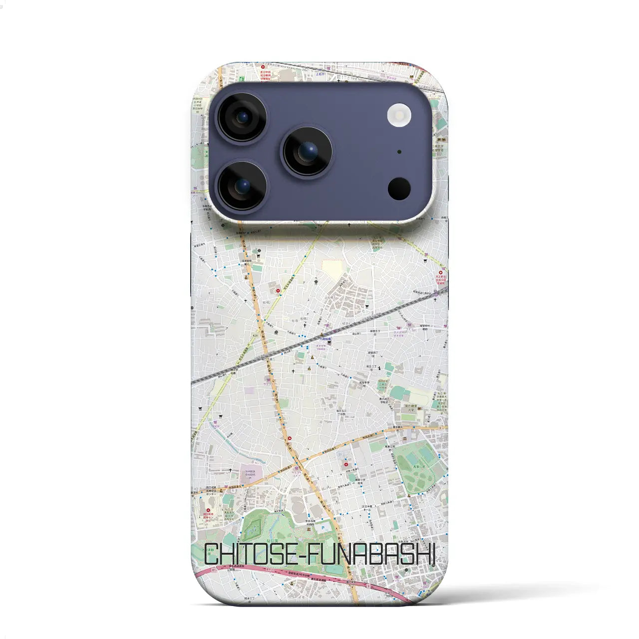 【千歳船橋（東京都）】地図柄iPhoneケース（バックカバータイプ）