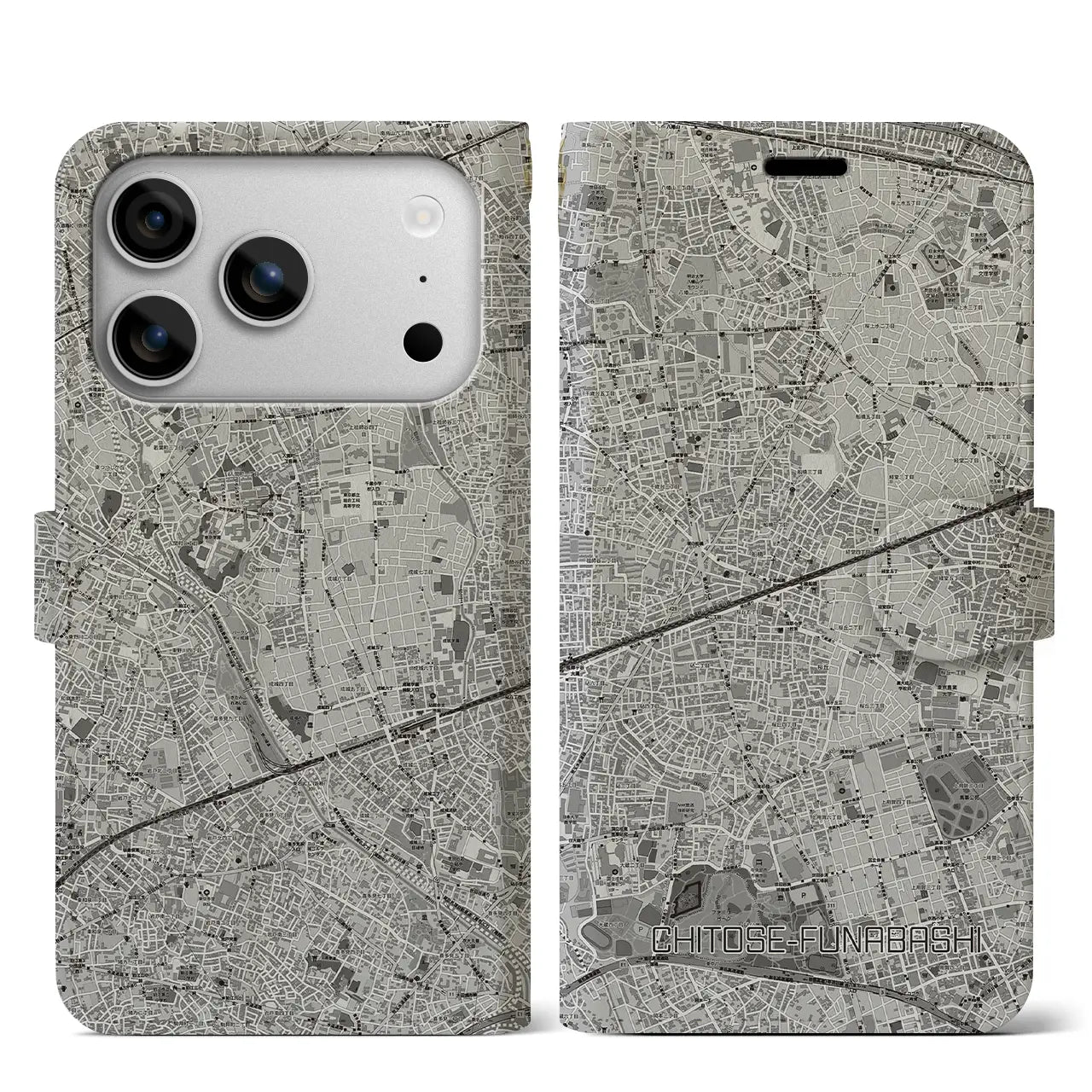 【千歳船橋（東京都）】地図柄iPhoneケース（手帳タイプ）