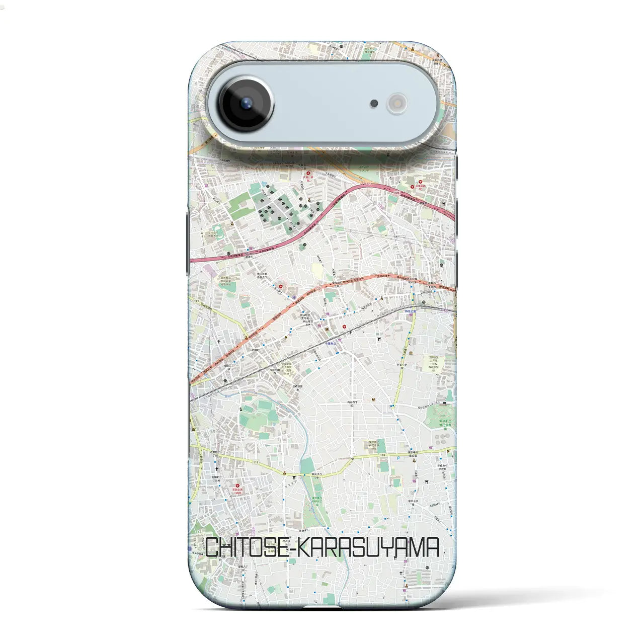 【千歳烏山（東京都）】地図柄iPhoneケース（バックカバータイプ）