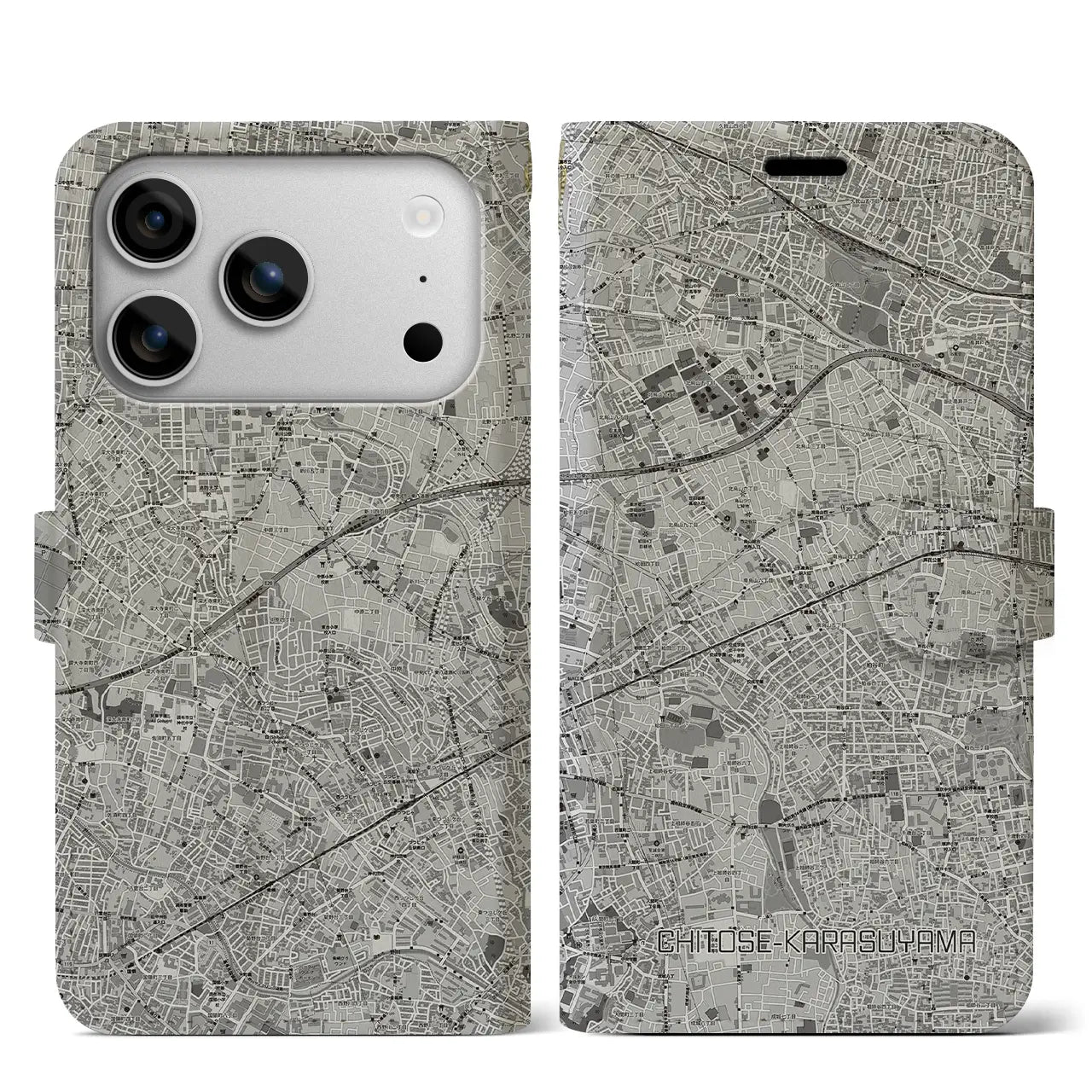 【千歳烏山（東京都）】地図柄iPhoneケース（手帳タイプ）