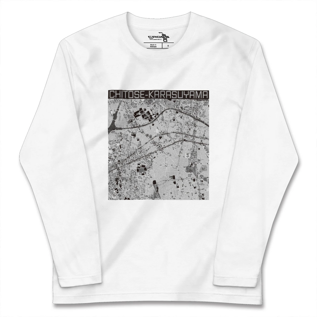 【千歳烏山（東京都）】地図柄ロングスリーブTシャツ