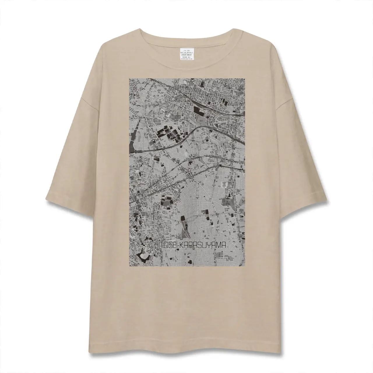 【千歳烏山（東京都）】地図柄ビッグシルエットTシャツ