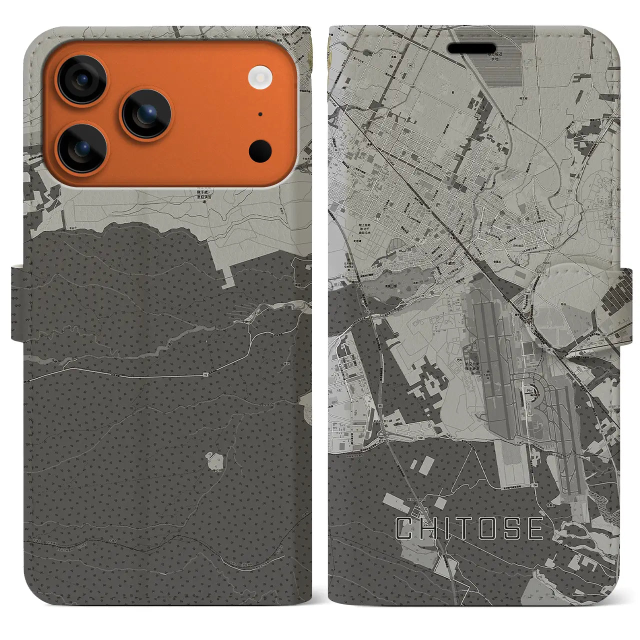 【千歳（北海道）】地図柄iPhoneケース（手帳タイプ）