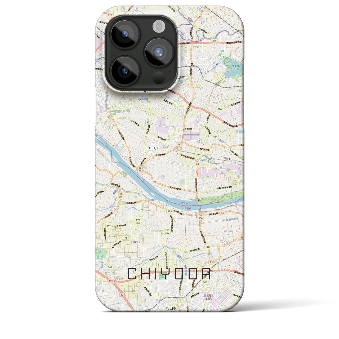 【千代田（群馬県）】地図柄iPhoneケース（バックカバータイプ）