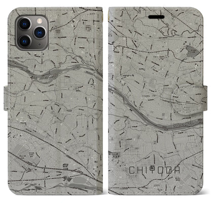 【千代田（群馬県）】地図柄iPhoneケース（手帳タイプ）