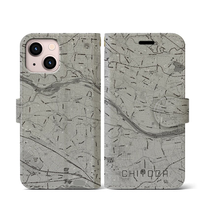 【千代田（群馬県）】地図柄iPhoneケース（手帳タイプ）
