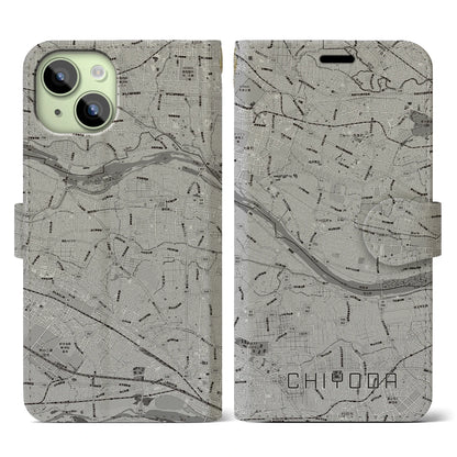 【千代田（群馬県）】地図柄iPhoneケース（手帳タイプ）