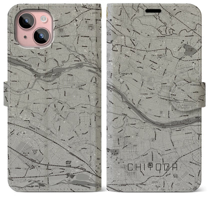 【千代田（群馬県）】地図柄iPhoneケース（手帳タイプ）