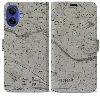 【千代田（群馬県）】地図柄iPhoneケース（手帳タイプ）