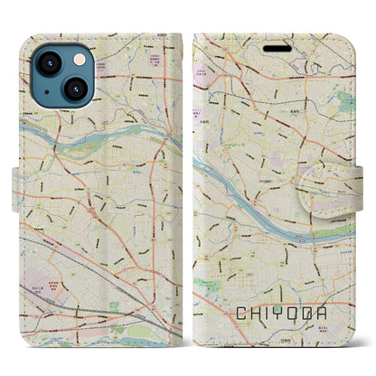 【千代田（群馬県）】地図柄iPhoneケース（手帳タイプ）