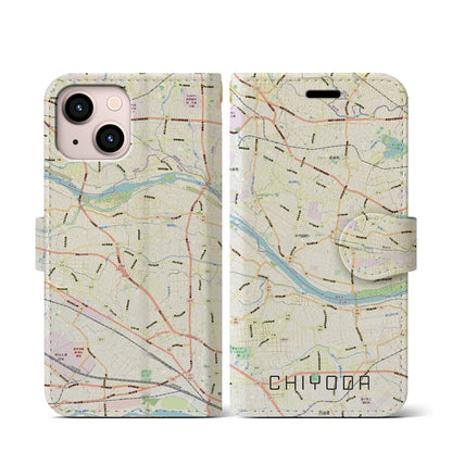 【千代田（群馬県）】地図柄iPhoneケース（手帳タイプ）