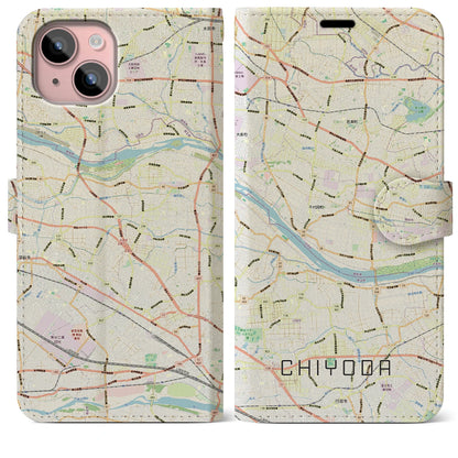 【千代田（群馬県）】地図柄iPhoneケース（手帳タイプ）