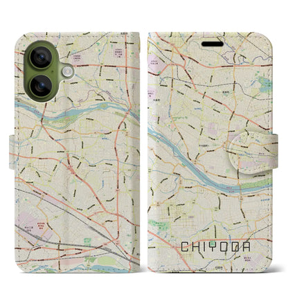 【千代田（群馬県）】地図柄iPhoneケース（手帳タイプ）