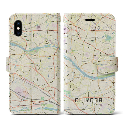 【千代田（群馬県）】地図柄iPhoneケース（手帳タイプ）