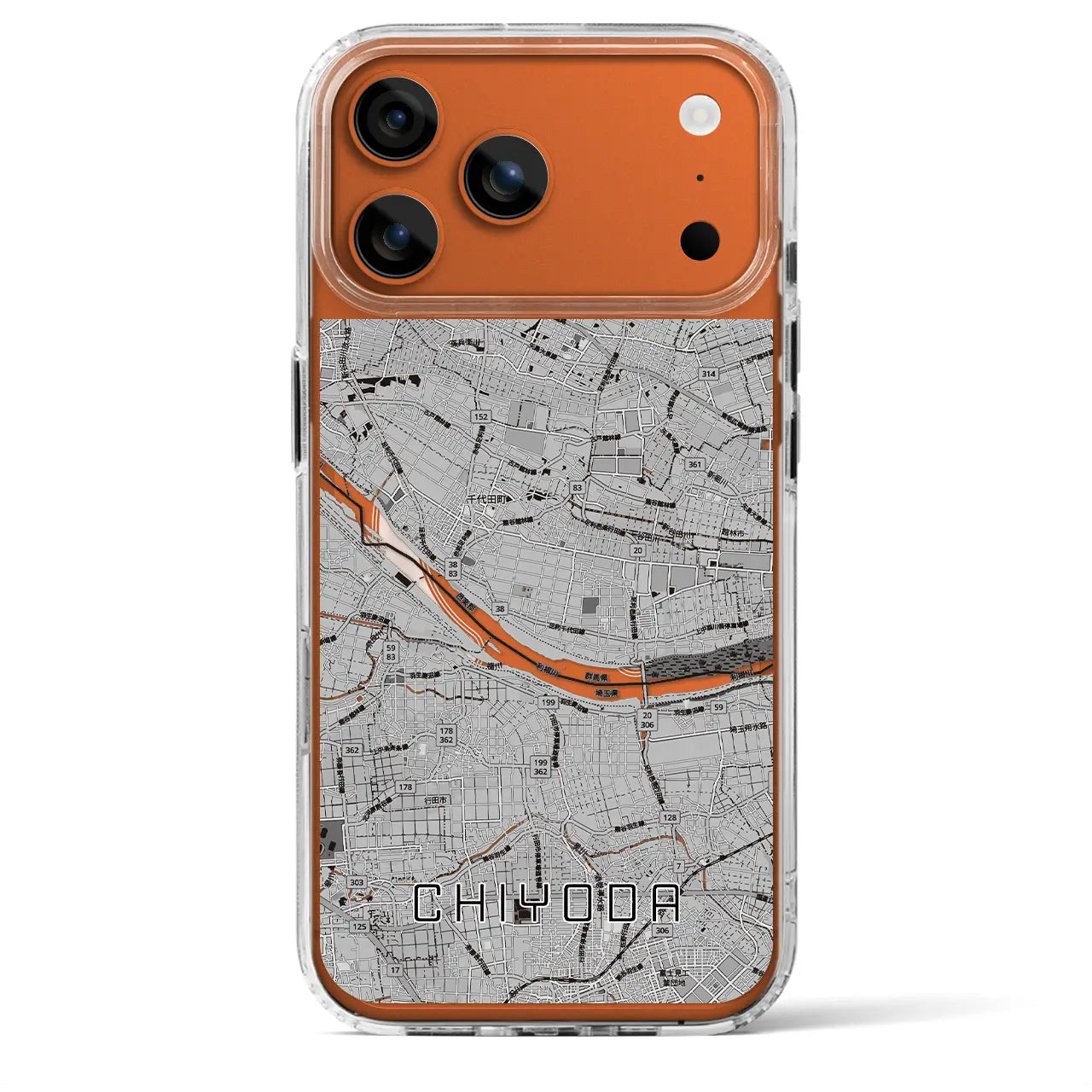 【千代田（群馬県）】地図柄iPhoneケース（MagSafeタイプ）