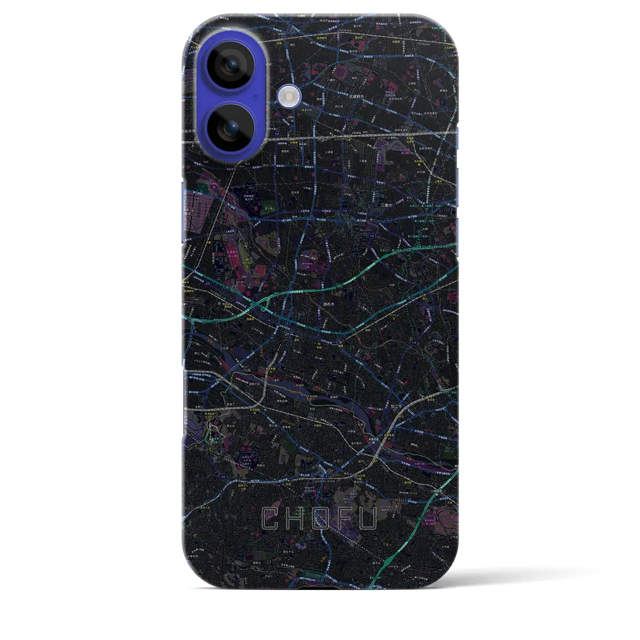 【調布2（東京都）】地図柄iPhoneケース（バックカバータイプ）