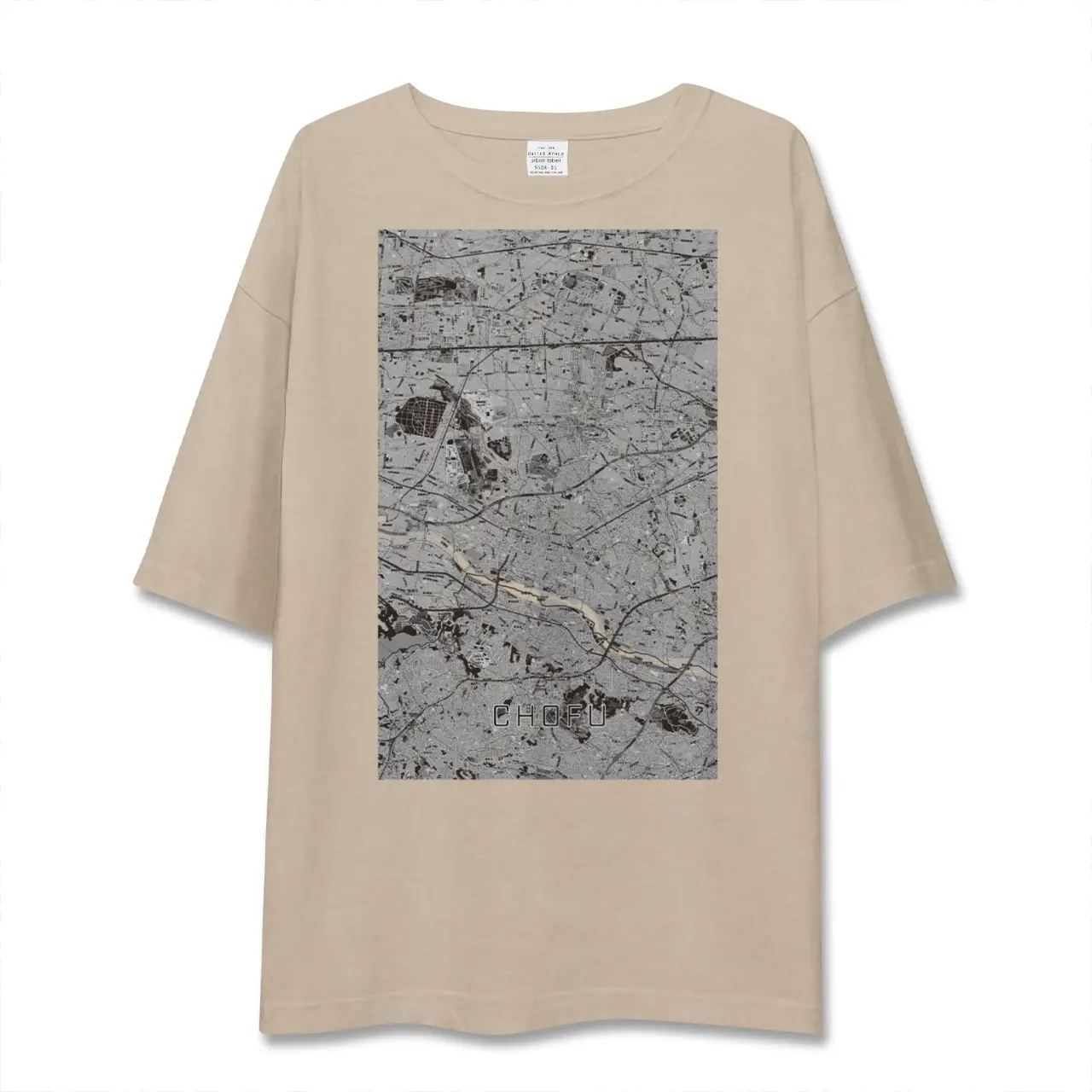 【調布2（東京都）】地図柄ビッグシルエットTシャツ