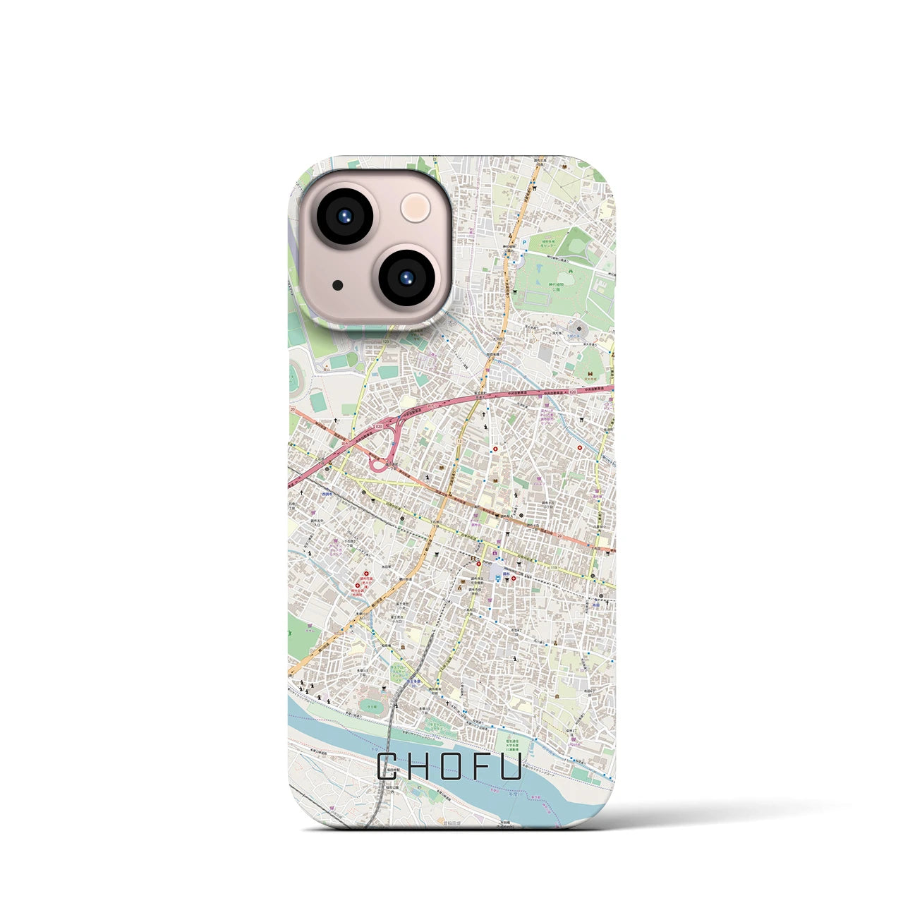 【調布（東京都）】地図柄iPhoneケース（バックカバータイプ）