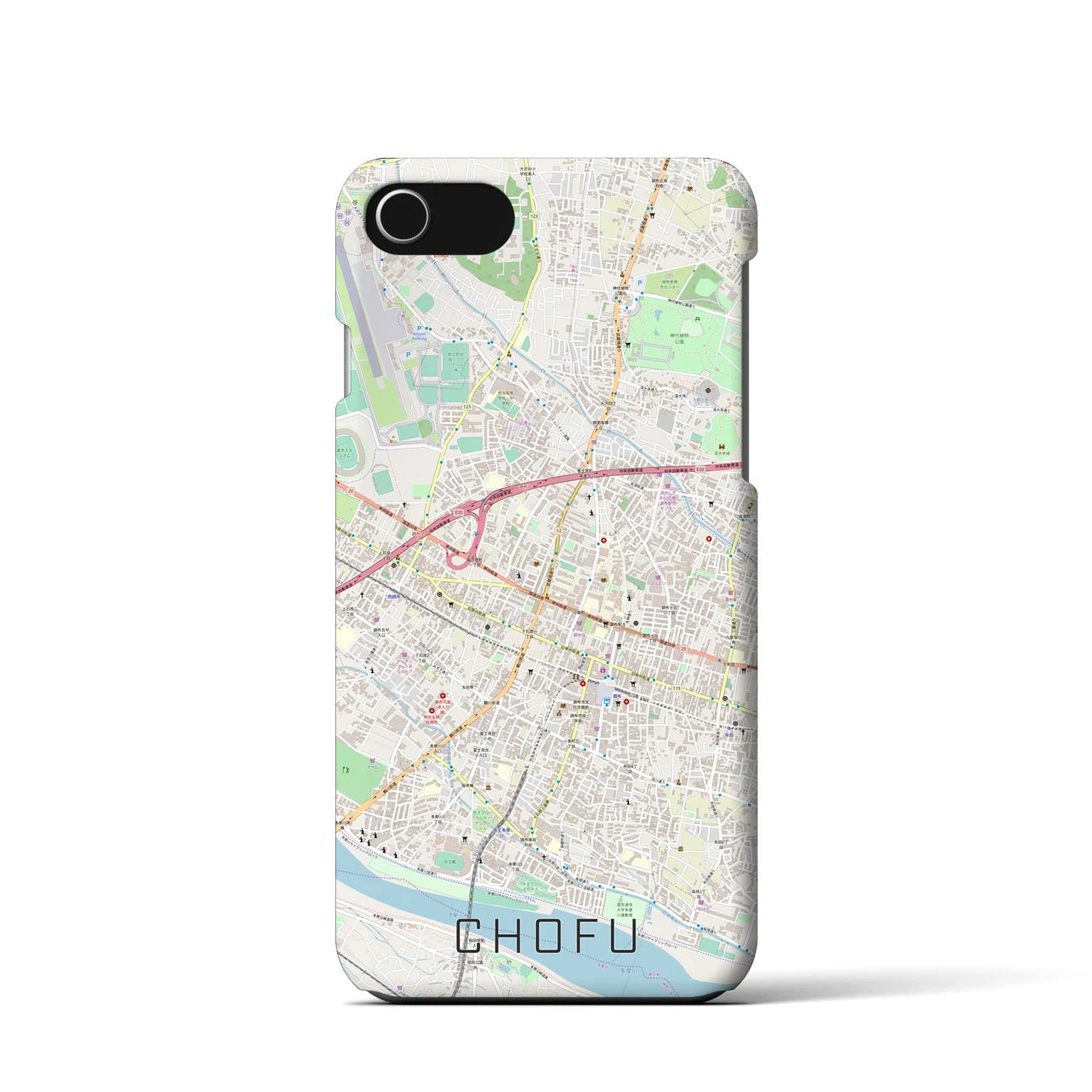 【調布（東京都）】地図柄iPhoneケース（バックカバータイプ）