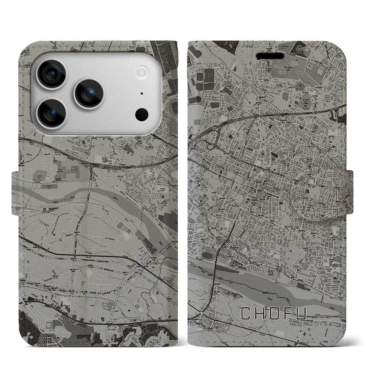 【調布（東京都）】地図柄iPhoneケース（手帳タイプ）