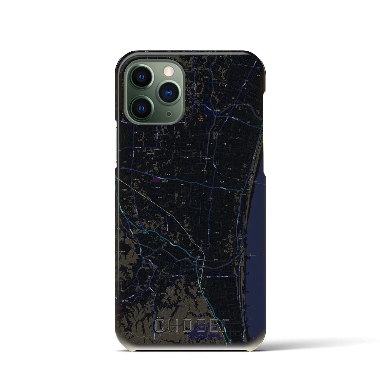 【長生（千葉県）】地図柄iPhoneケース（バックカバータイプ）