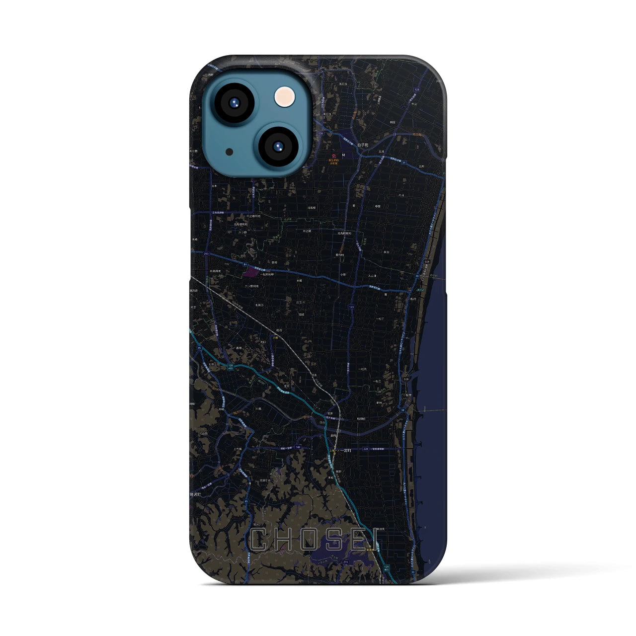 【長生（千葉県）】地図柄iPhoneケース（バックカバータイプ）