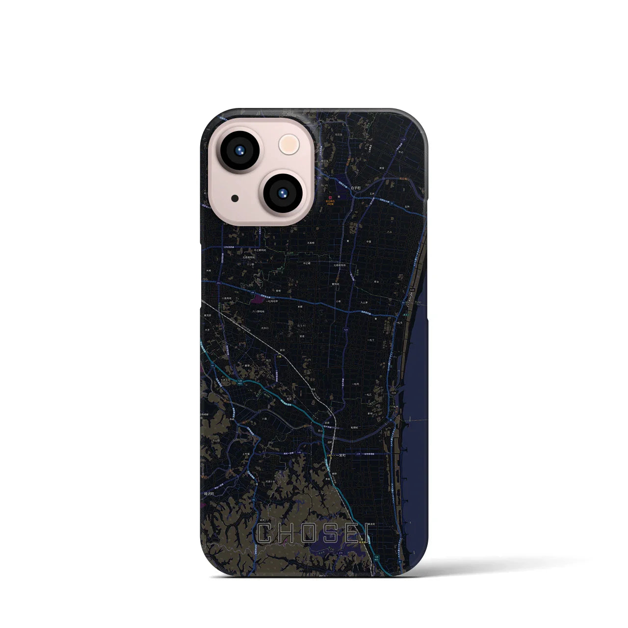 【長生（千葉県）】地図柄iPhoneケース（バックカバータイプ）