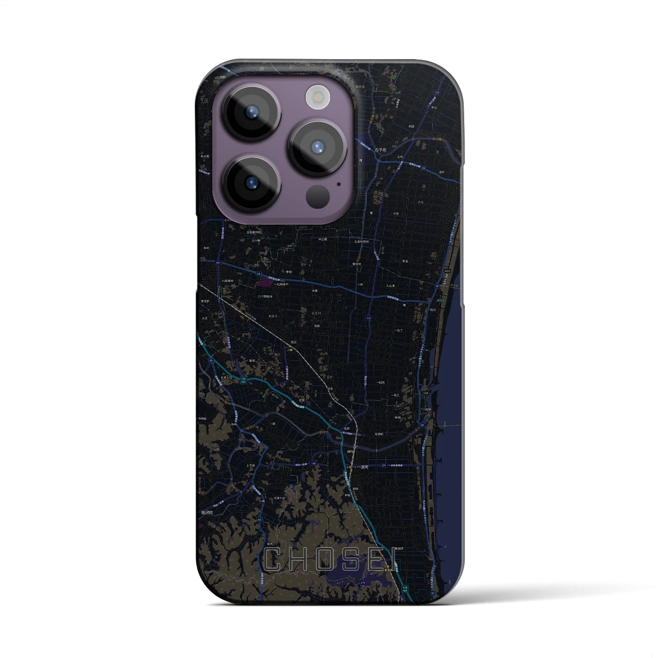 【長生（千葉県）】地図柄iPhoneケース（バックカバータイプ）
